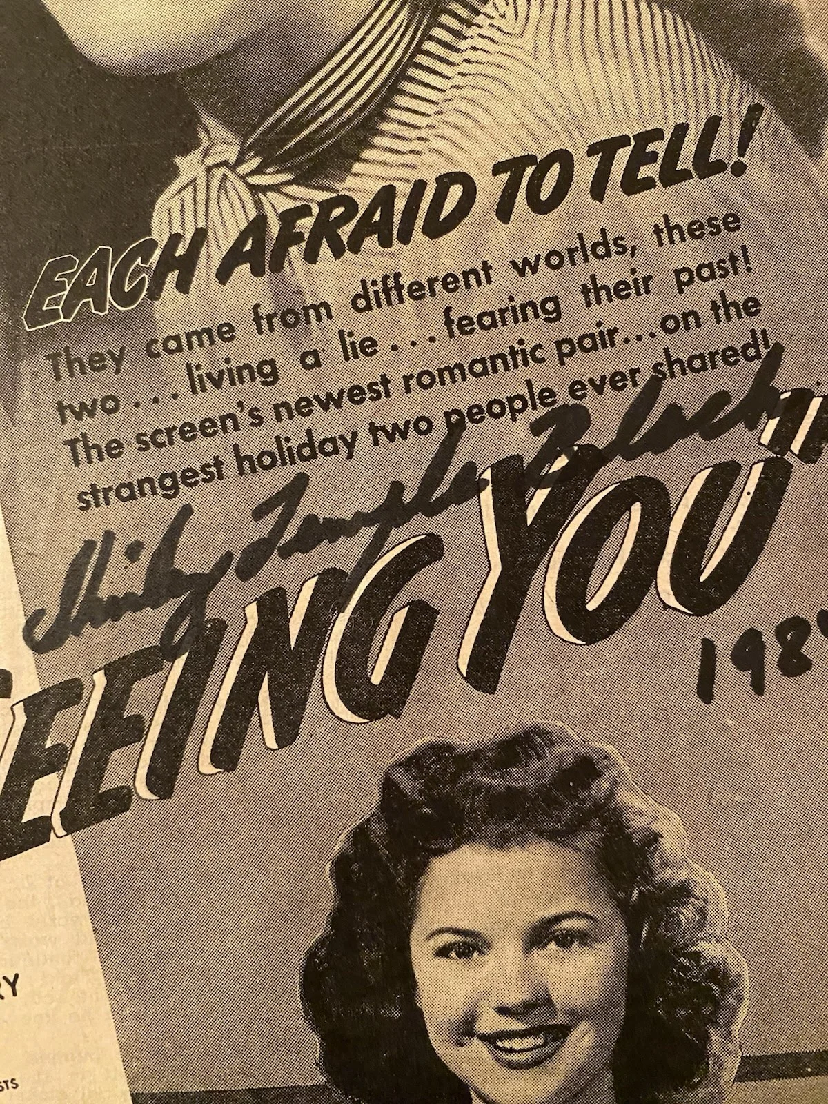 Joseph Cotten, Shirley Temple — Joseph Cotten Shirley Temple Signed Vintage Ad With COA I’ll Be Seeing You RARE, изображение 4