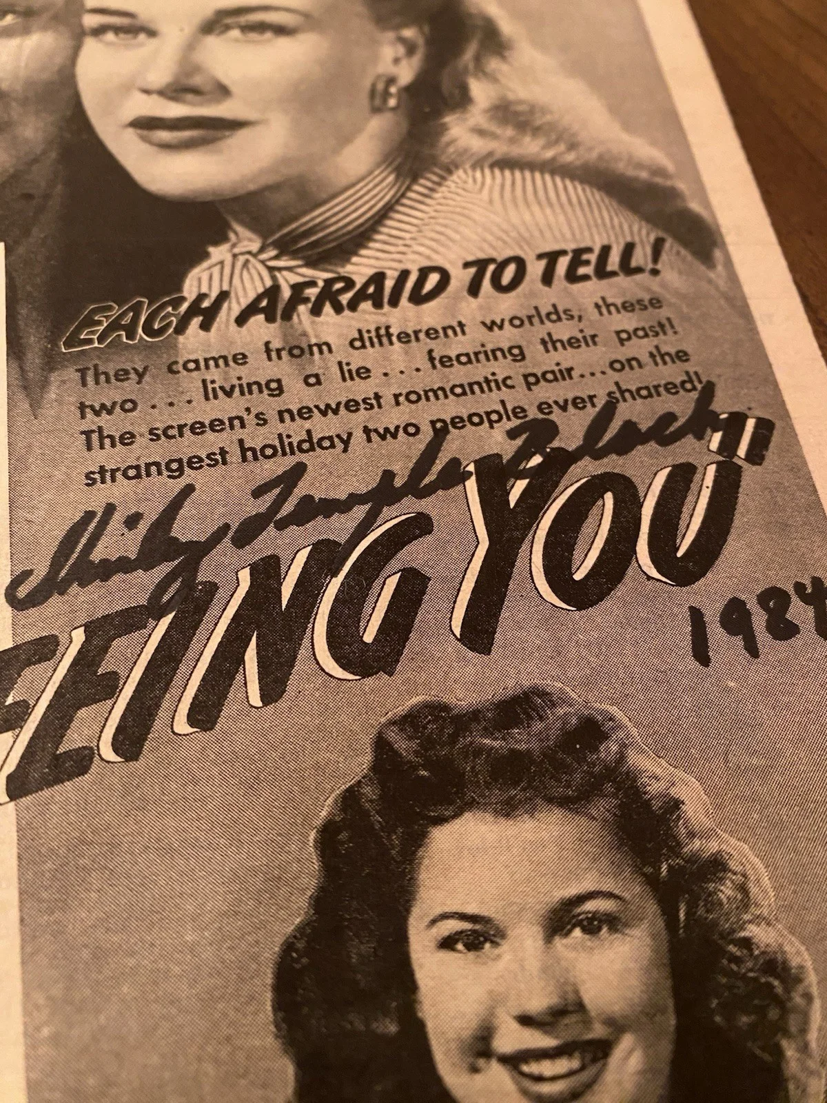 Joseph Cotten, Shirley Temple — Joseph Cotten Shirley Temple Signed Vintage Ad With COA I’ll Be Seeing You RARE, изображение 5