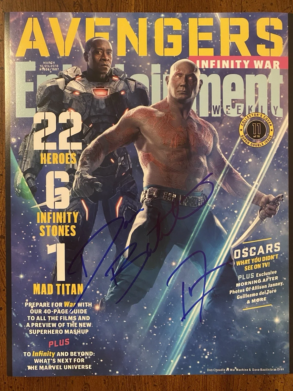 Don Cheadle, Dave Bautista — Don Cheadle Dave Bautista Signed Autographed Photo w/ COA Avengers Infinity War