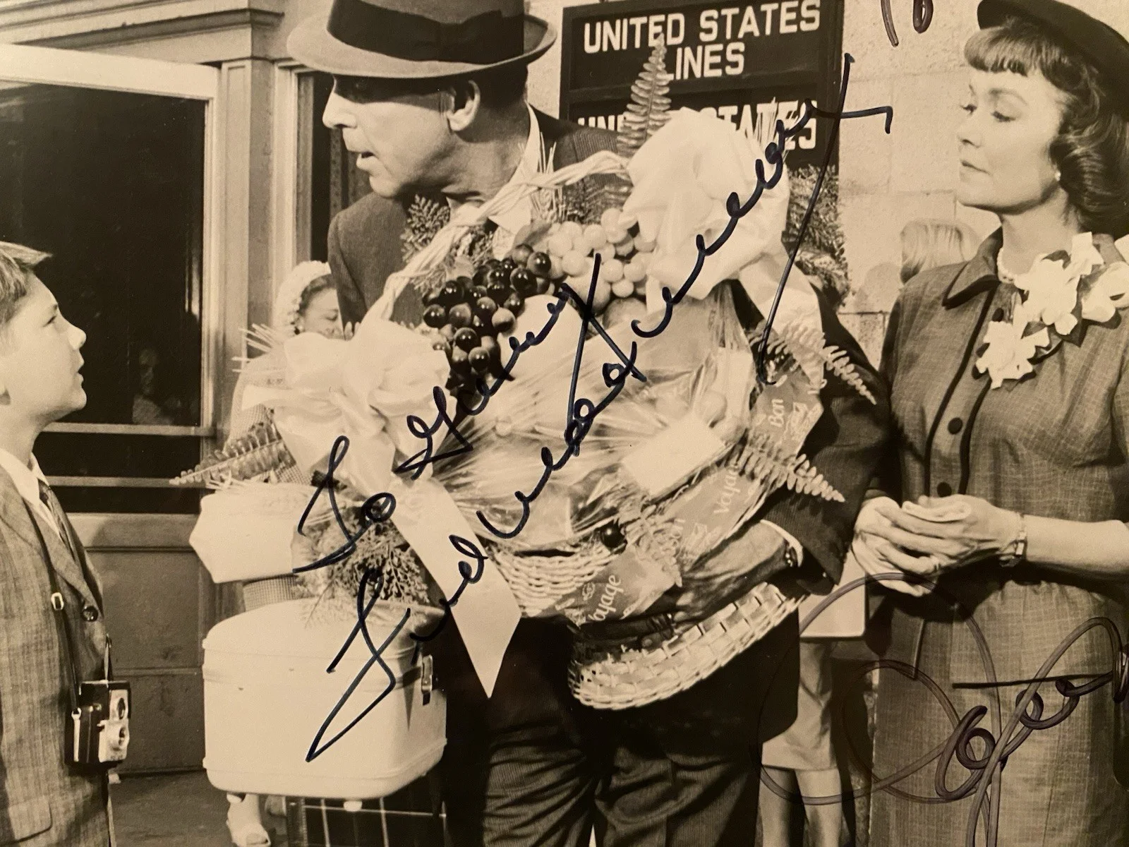 Fred MacMurray, Jane Wyman — Fred MacMurray Jane Wyman Signed Autographed Bon Voyage Photo With COA RARE, image 2