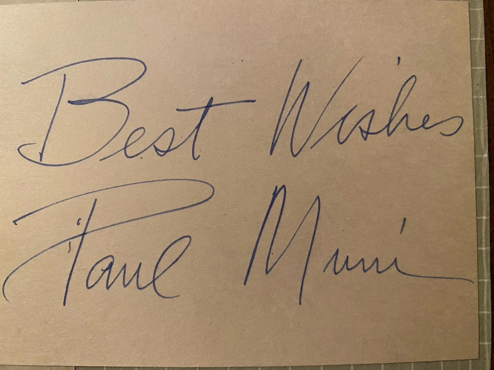 Paul Muni — Paul Muni Signed Autographed Card With COA Scarface The Good Earth Angel On My, изображение 2
