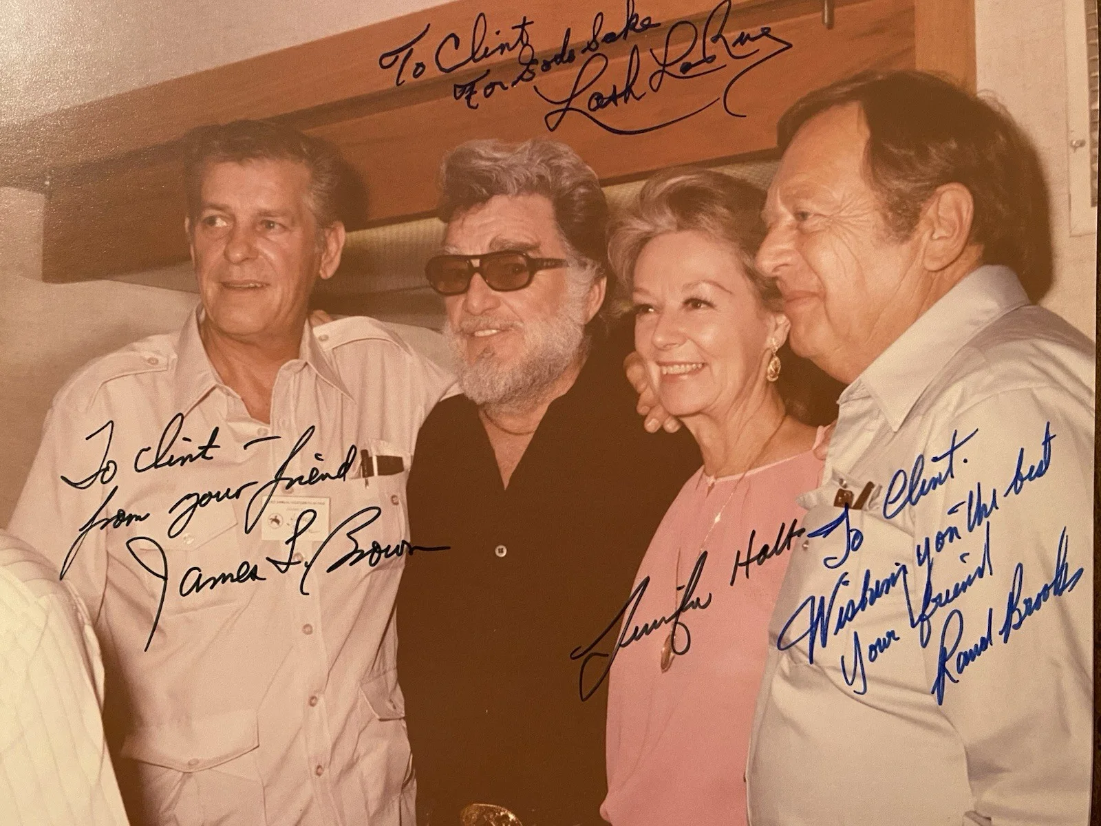 James Brown, Rand Brooks, Jennifer Holt, Lash LaRue — James Brown Jennifer Holt Rand Brooks Lash Larue Signed Autographed Photo w COA