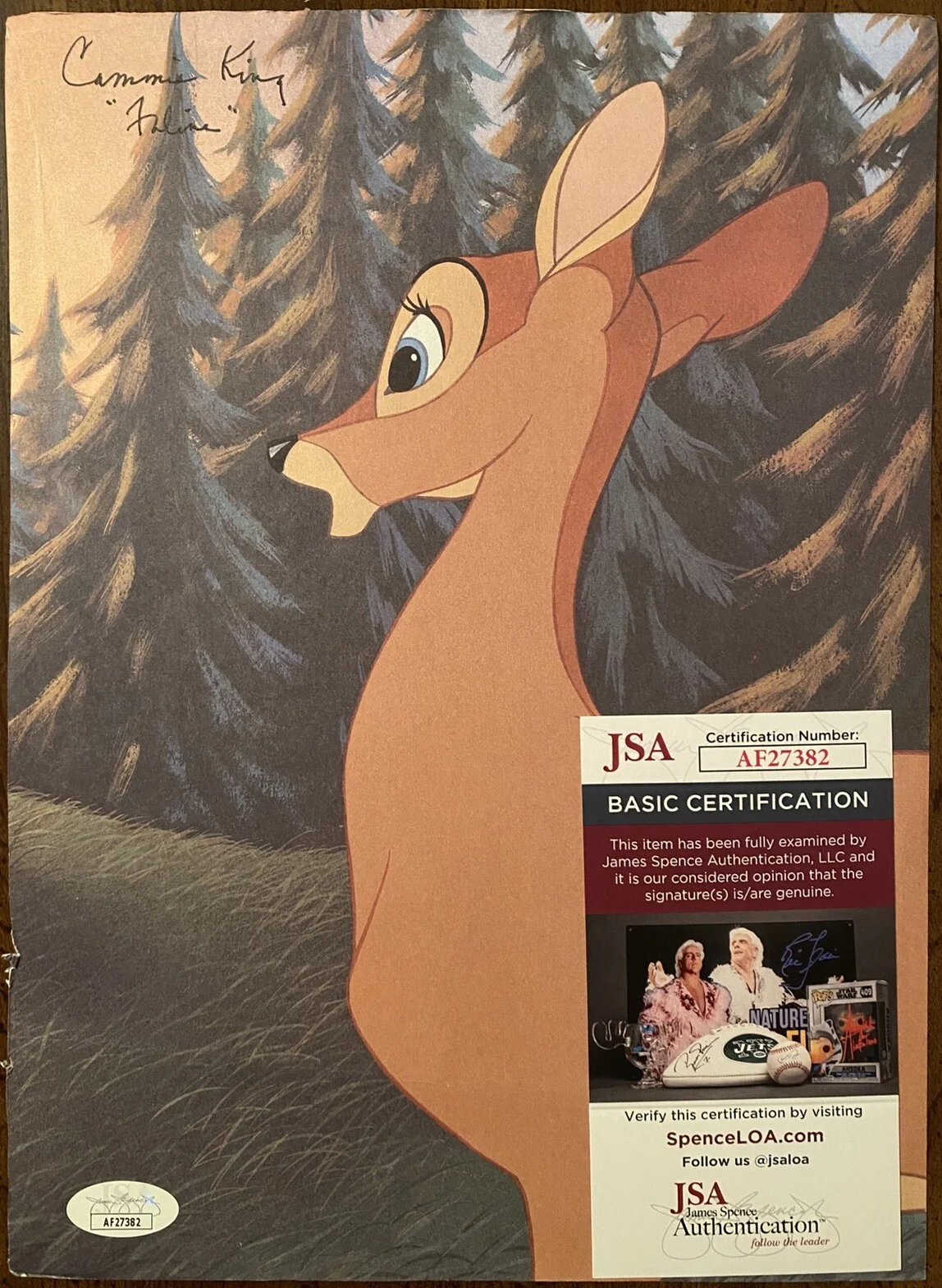 Cammie King — Cammie King Signed Autographed Photo With JSA COA Bambi RARE Faline Disney