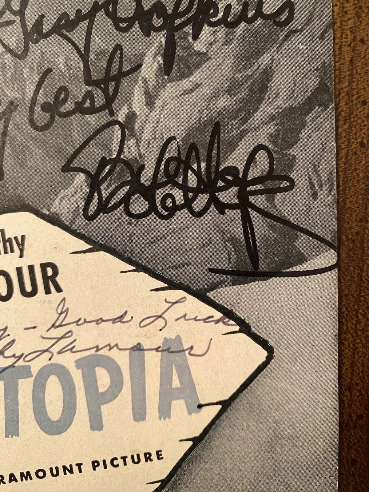 Dorothy Lamour, Bob Hope — Bob Hope Dorothy Lamour Signed Autographed Sheet Music With COA Road To Utopia, image 2