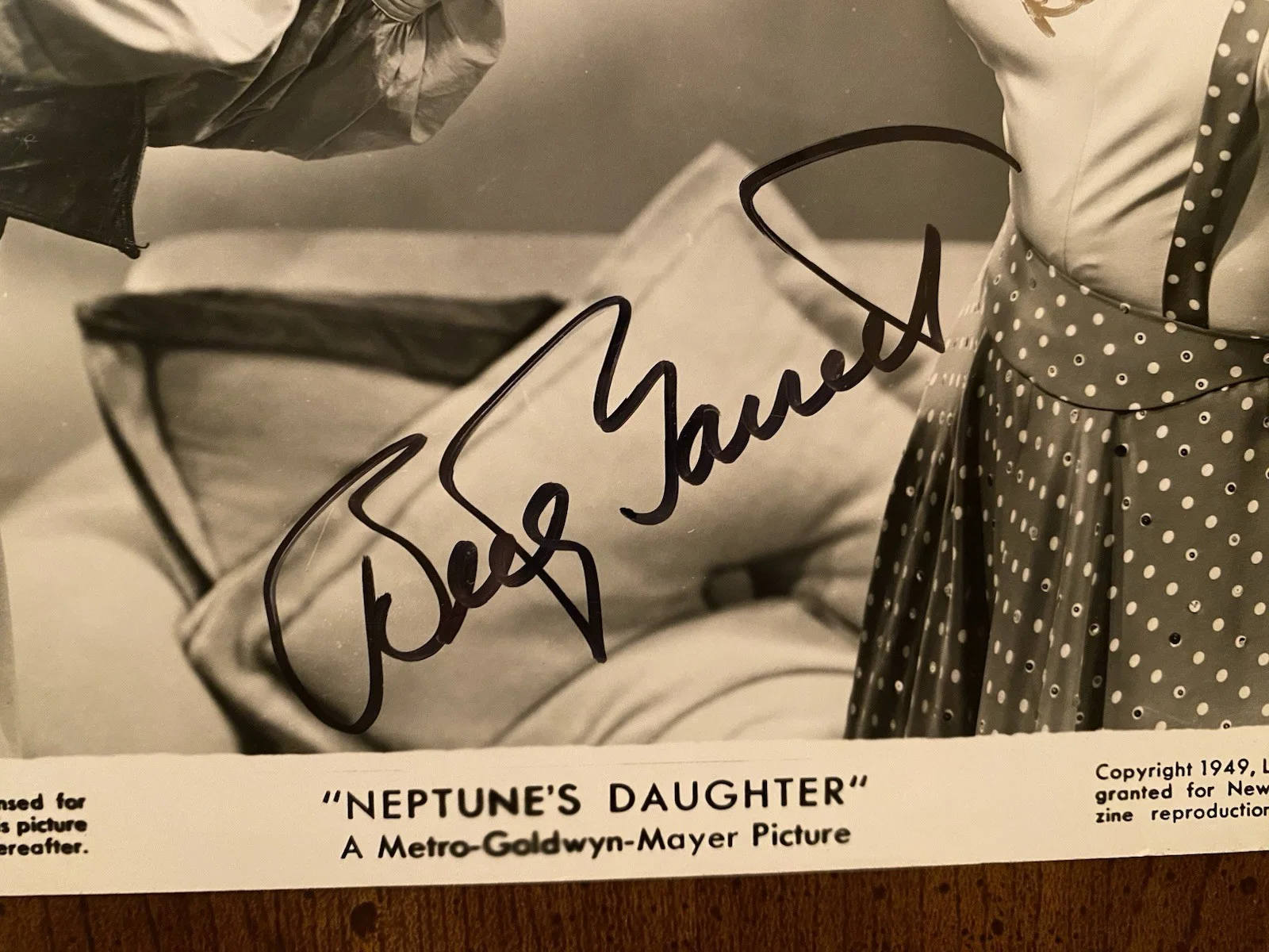 Red Skelton, Betty Garrett — Red Skelton Betty Garrett Signed Autographed Photo With COA Neptunes Daughter, изображение 2