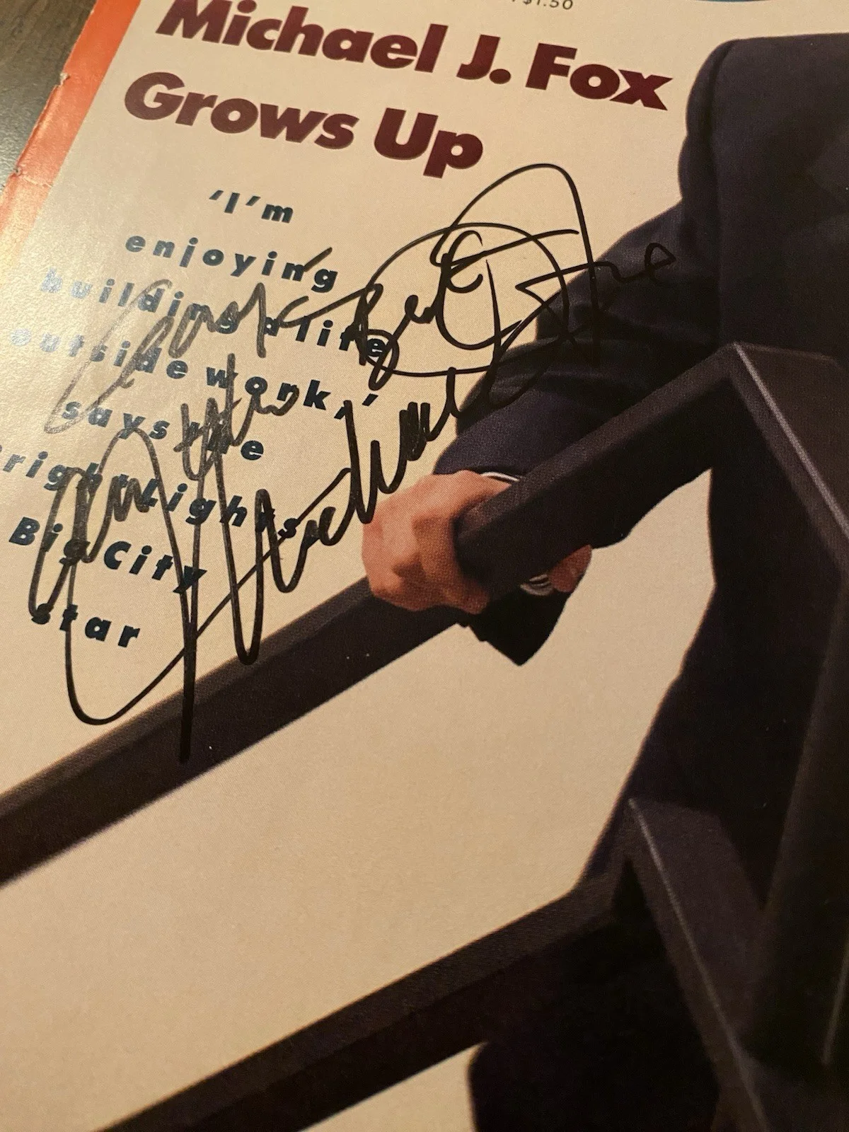 Michael J Fox — Michael J Fox Signed Autographed US Magazine With COA Family Ties Back To The Fu, image 3