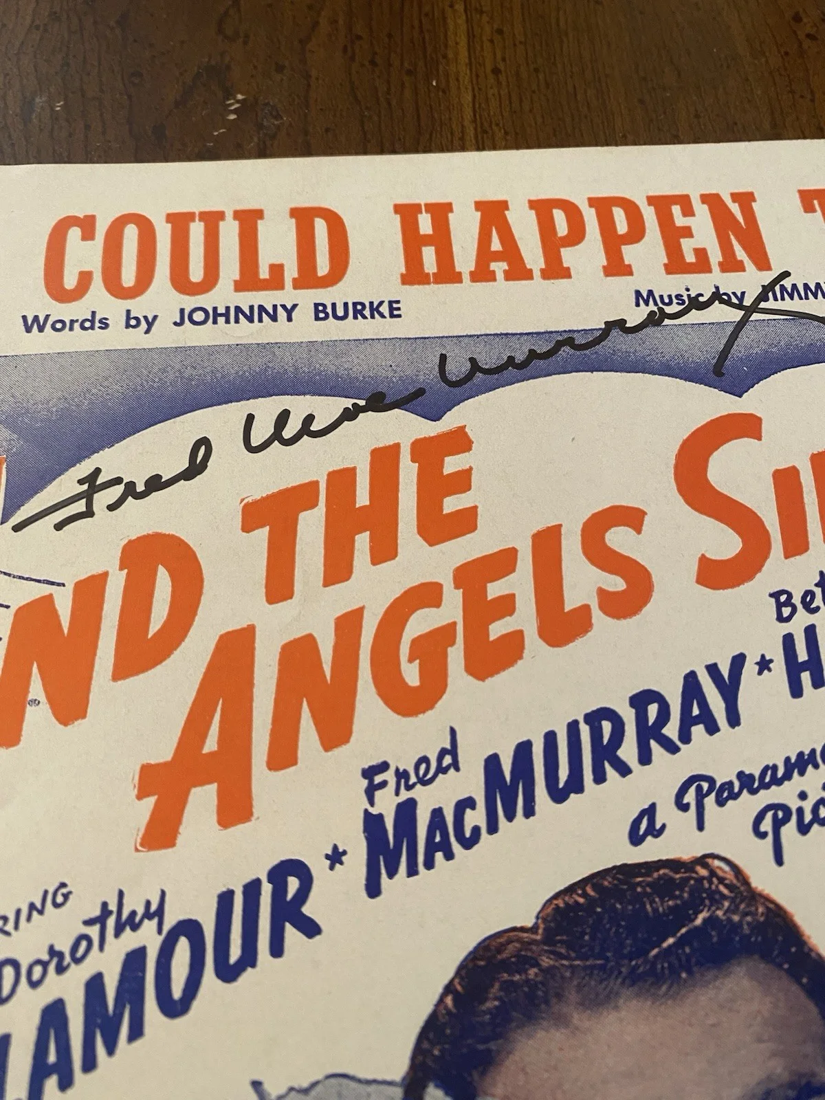 Fred MacMurray, Betty Hutton — Fred MacMurray Betty Hutton Signed Autographed Sheet Music With COA BOTH RARE, image 3