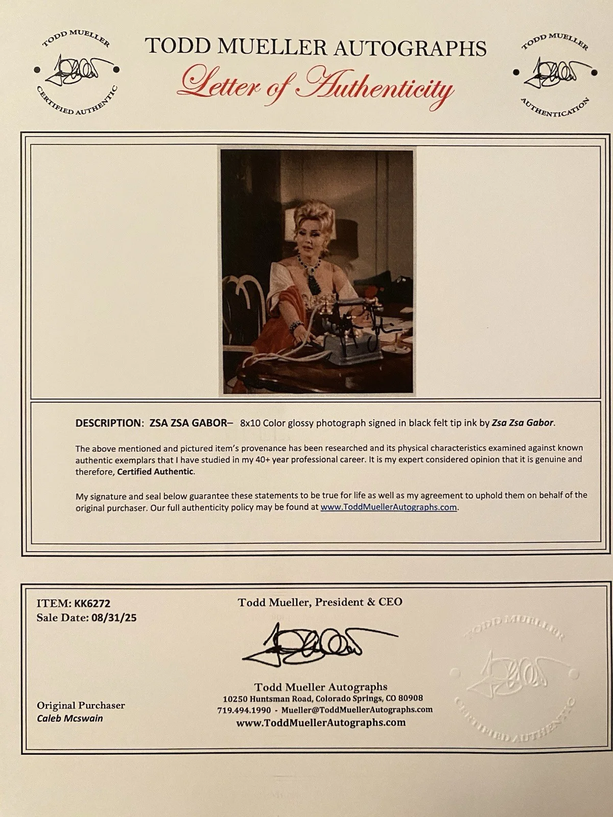 Zsa Zsa Gabor — Zsa Zsa Gabor Signed Autographed Photo With COA Batman 66 Gilligan’s Island Etc, изображение 4