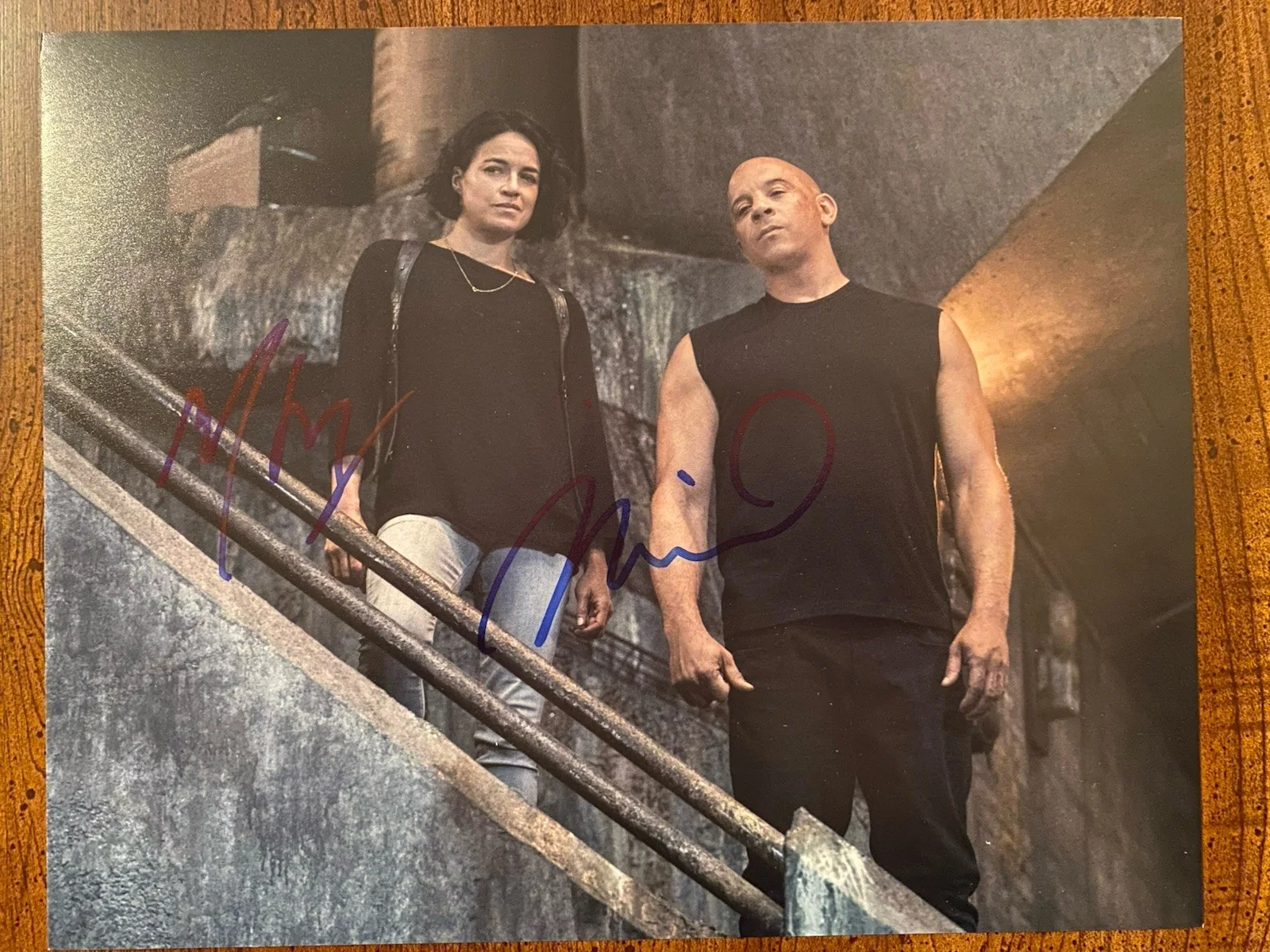 Vin Diesel, Michelle Rodriguez — Vin Diesel Michelle Rodriguez Signed Autographed Photo Fast And Furious With COA
