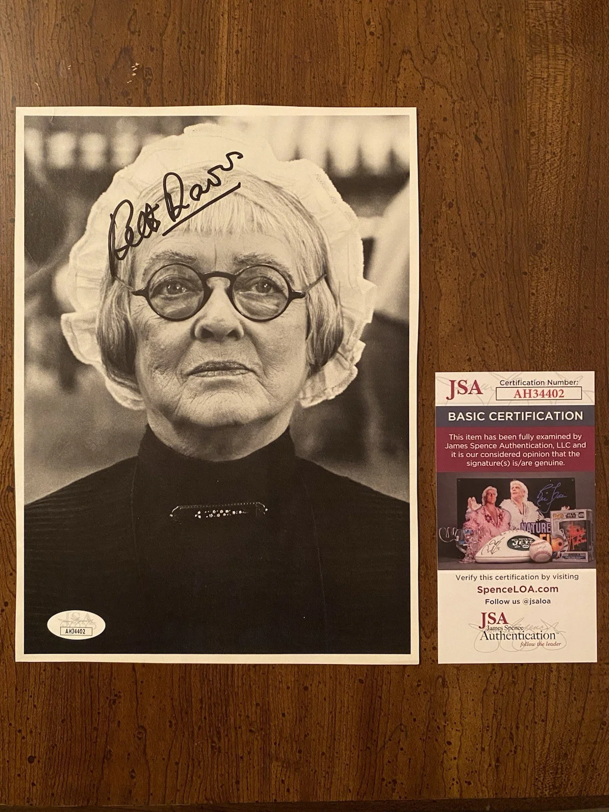 Bette Davis — Bette Davis Signed Autographed Photo JSA COA Hush Hush Sweet Charlotte Baby Jane