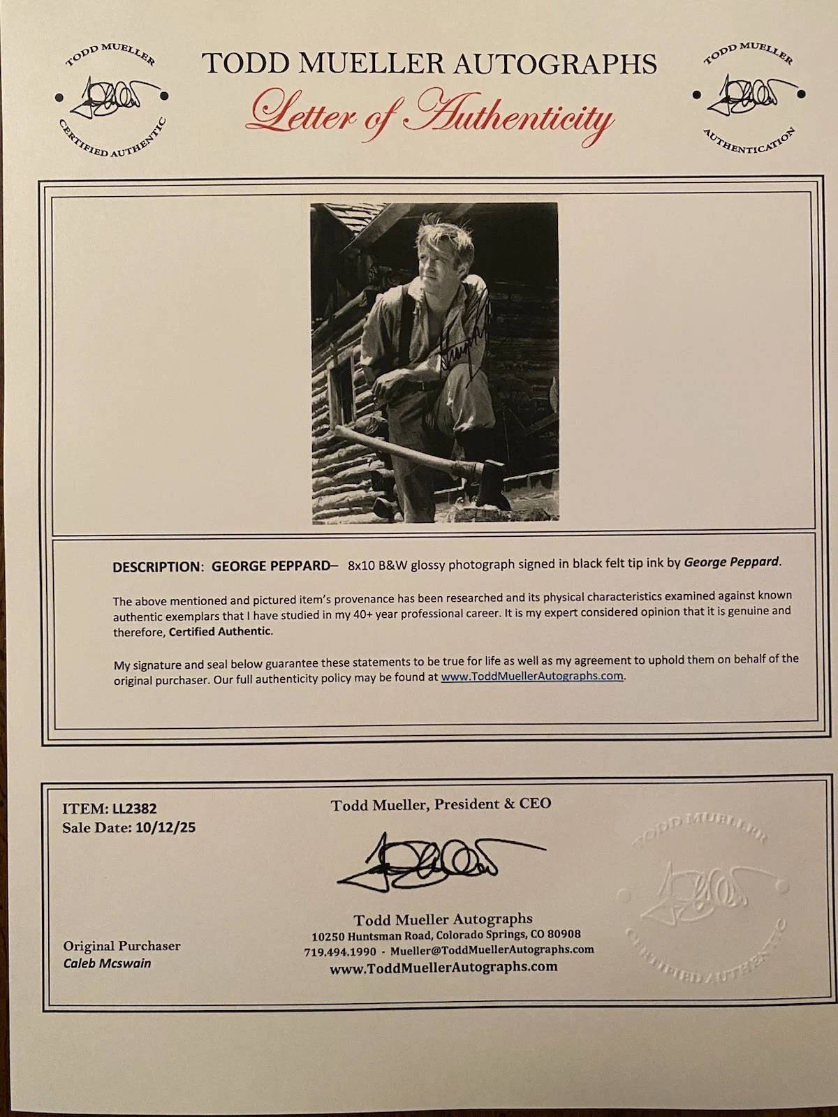 George Peppard — George Peppard Signed Autographed Photo With COA How The West Was Won, изображение 4