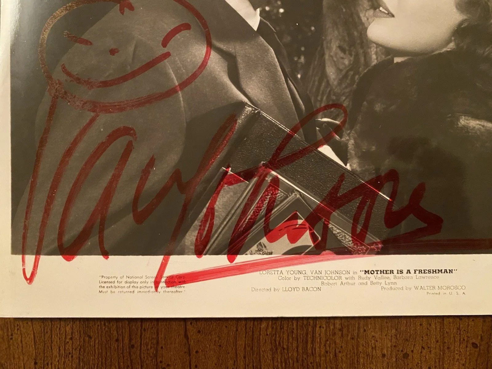 Van Johnson, Loretta Young — Van Johnson Loretta Young Signed Autographed Photo With COA Mother Is A Freshman, image 2