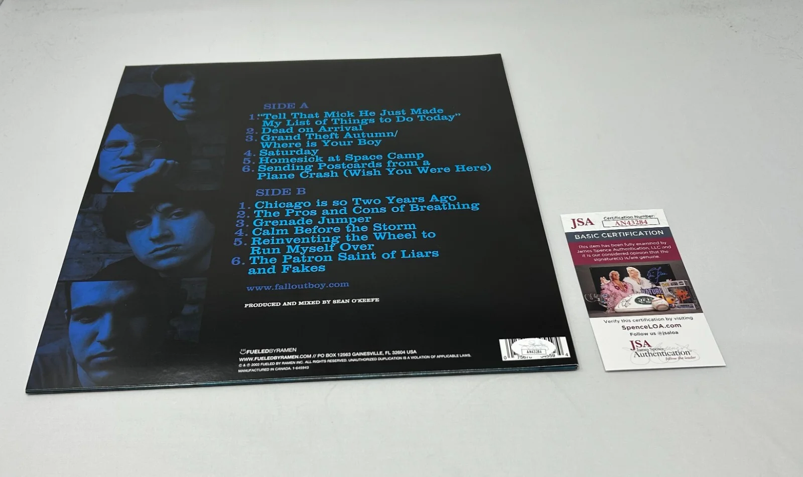 Andy Hurley signed Fall Out Boy Take This To Your Grave Album JSA COA, изображение 2