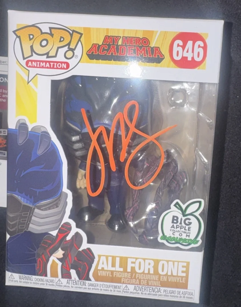 John Swasey — John Swasey SIGNED AUTOGRAPHED My Hero Academia All For One Funko Pop 646 JSA, изображение 2