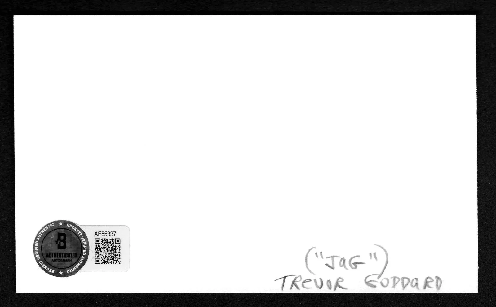Trevor Goddard Signed Autographed 3x5 Card Beckett BAS Letter JAG Mortal Kombat, изображение 2