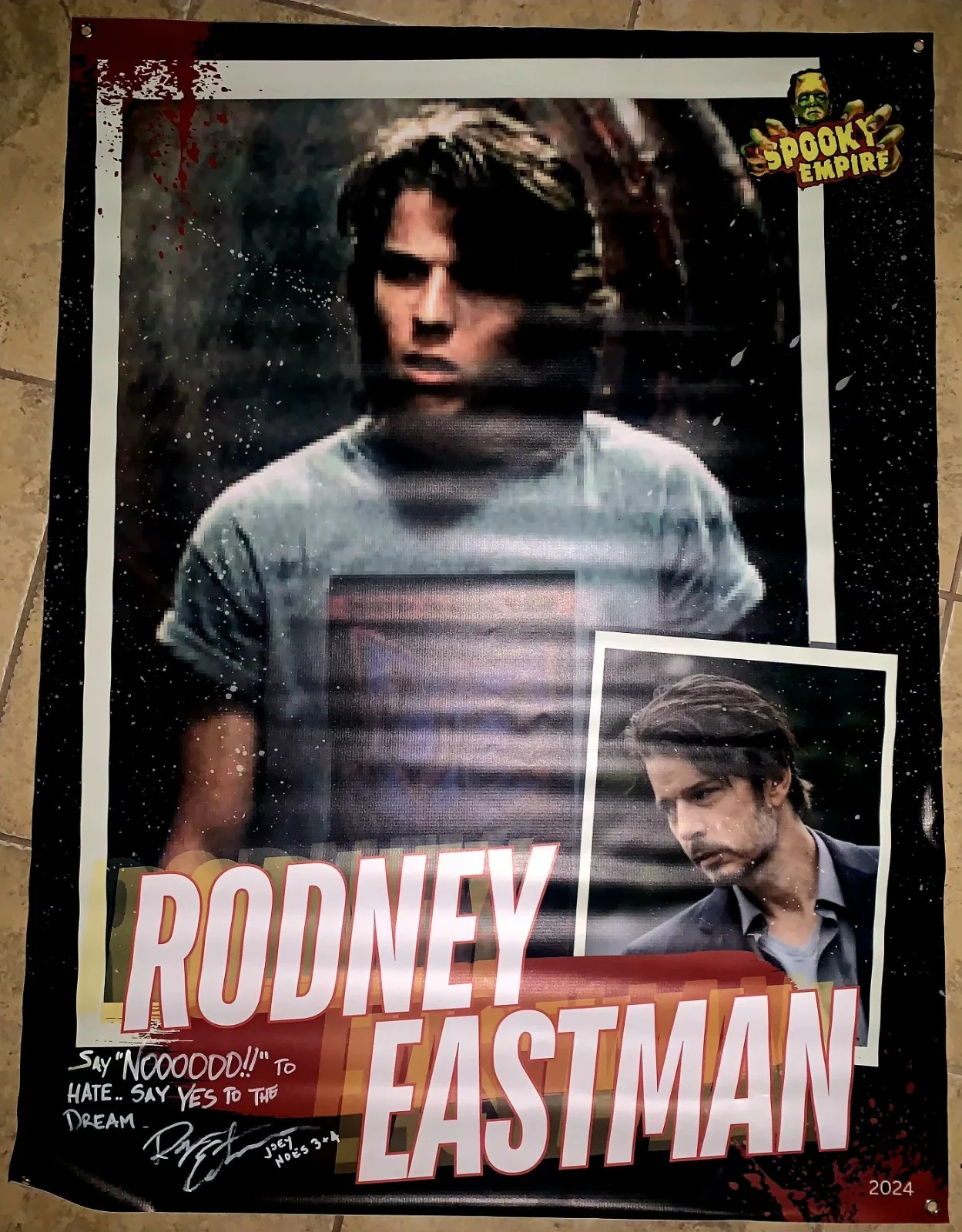 Rodney Eastman — Rodney Eastman SIGNED! 36x48 Banner Nightmare on Elm Street 3 & 4