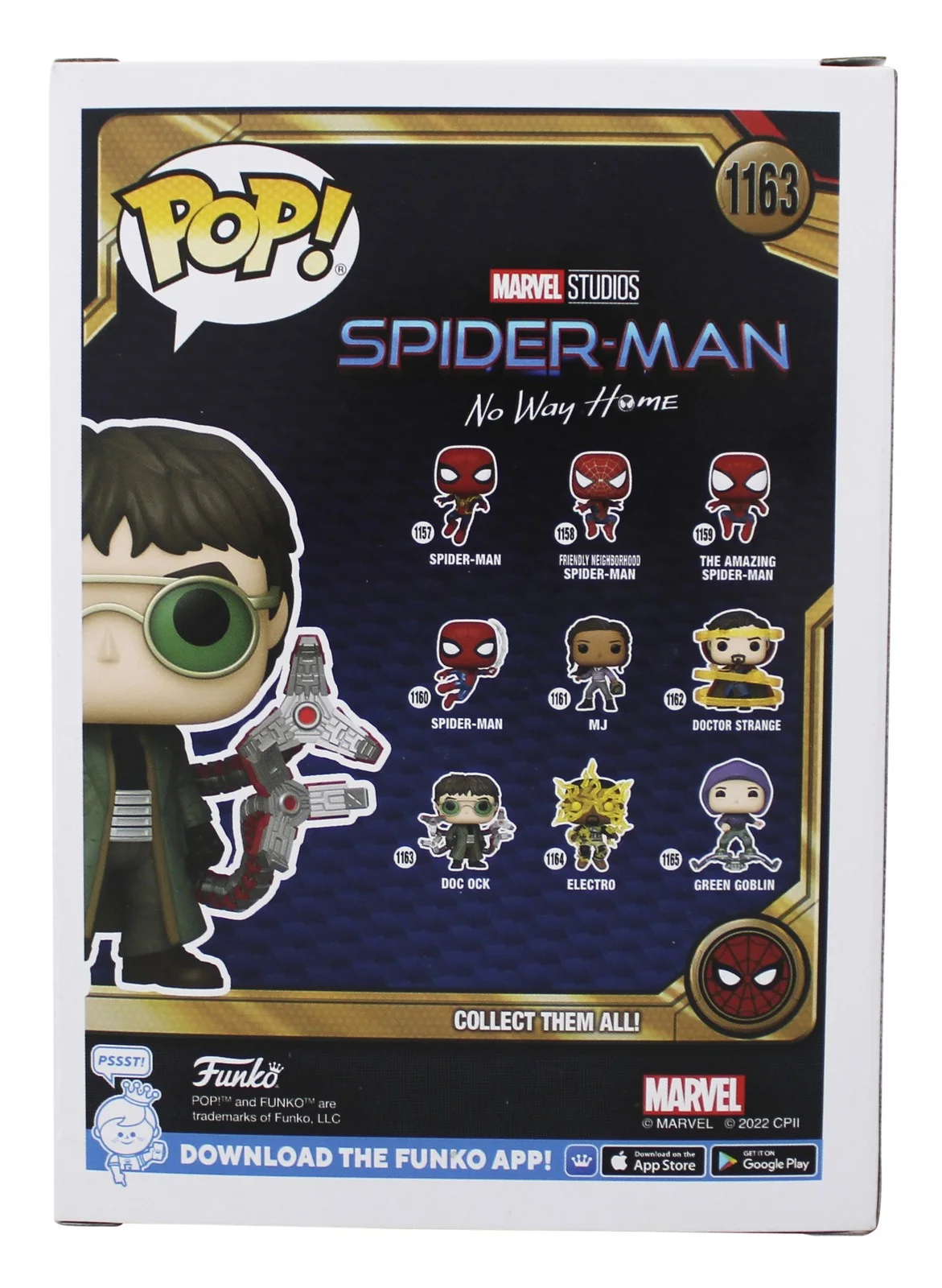 Alfred Molina — Alfred Molina Spiderman Signed Doc Ock #1163 Funko Pop Vinyl Figure JSA #AS72572, image 4