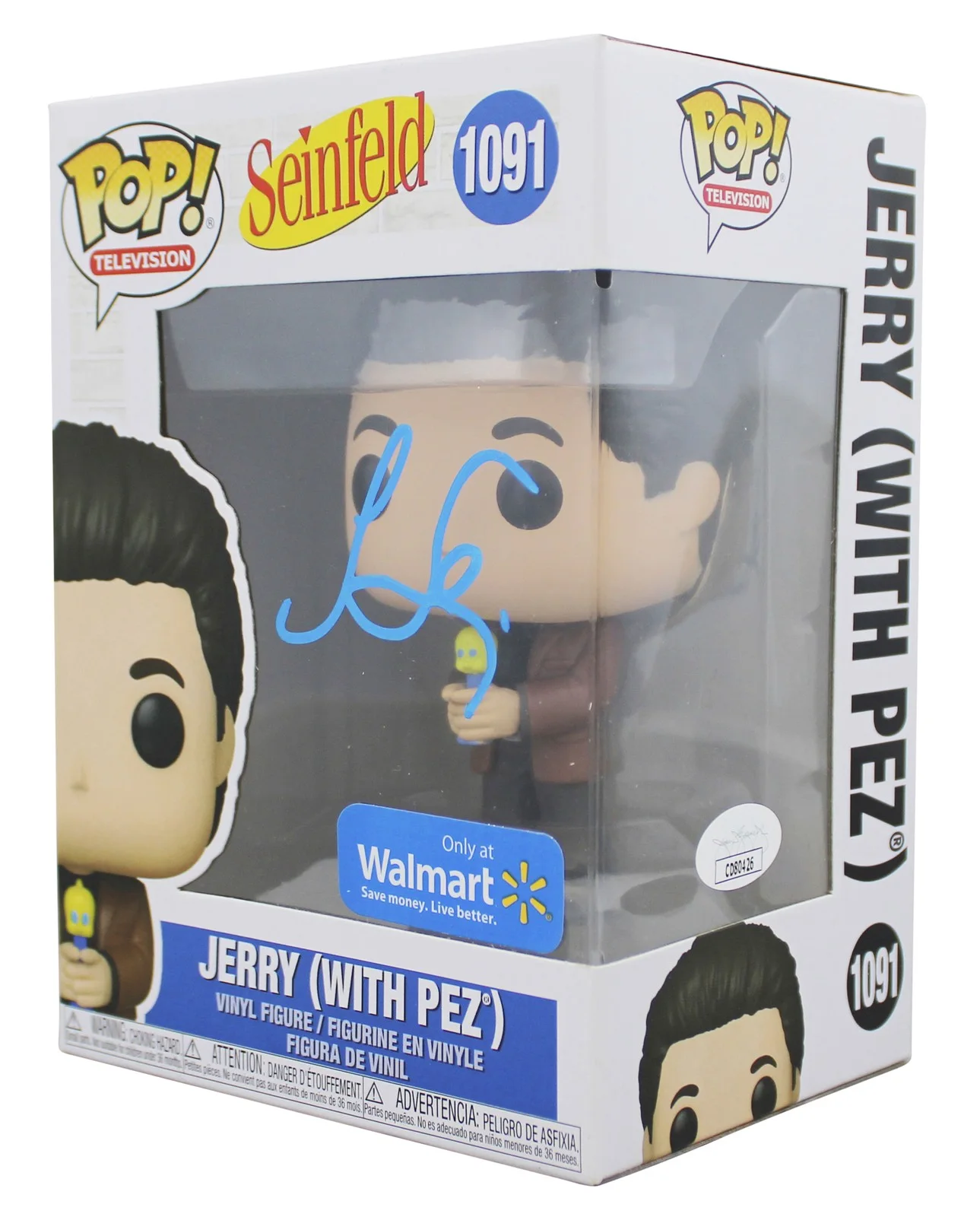 Jerry Seinfeld — Jerry Seinfeld Signed Jerry (With Pez) #1091 Funko Pop Vinyl Figure JSA #CD80426, image 2