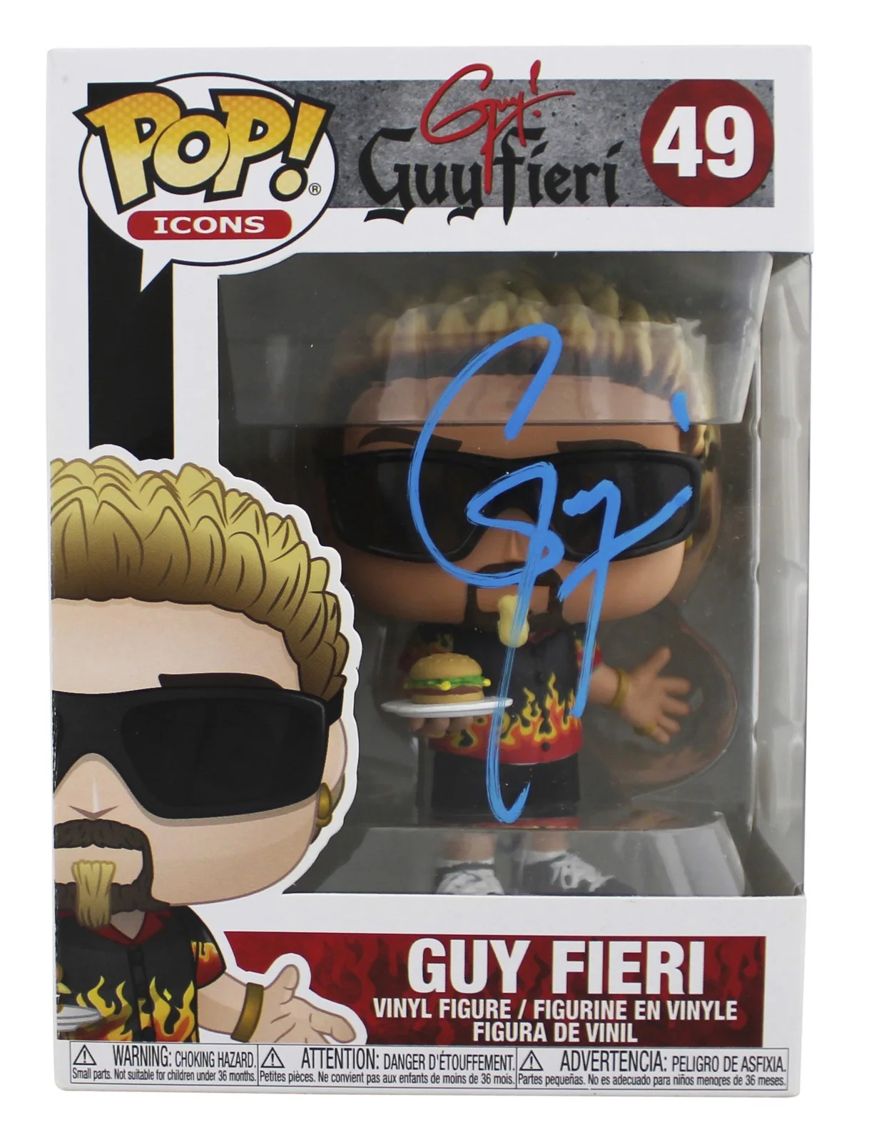 Guy Fieri — Guy Fieri Diners, Drive-Ins & Dives Signed #49 Funko Pop Figure JSA #AQ15659
