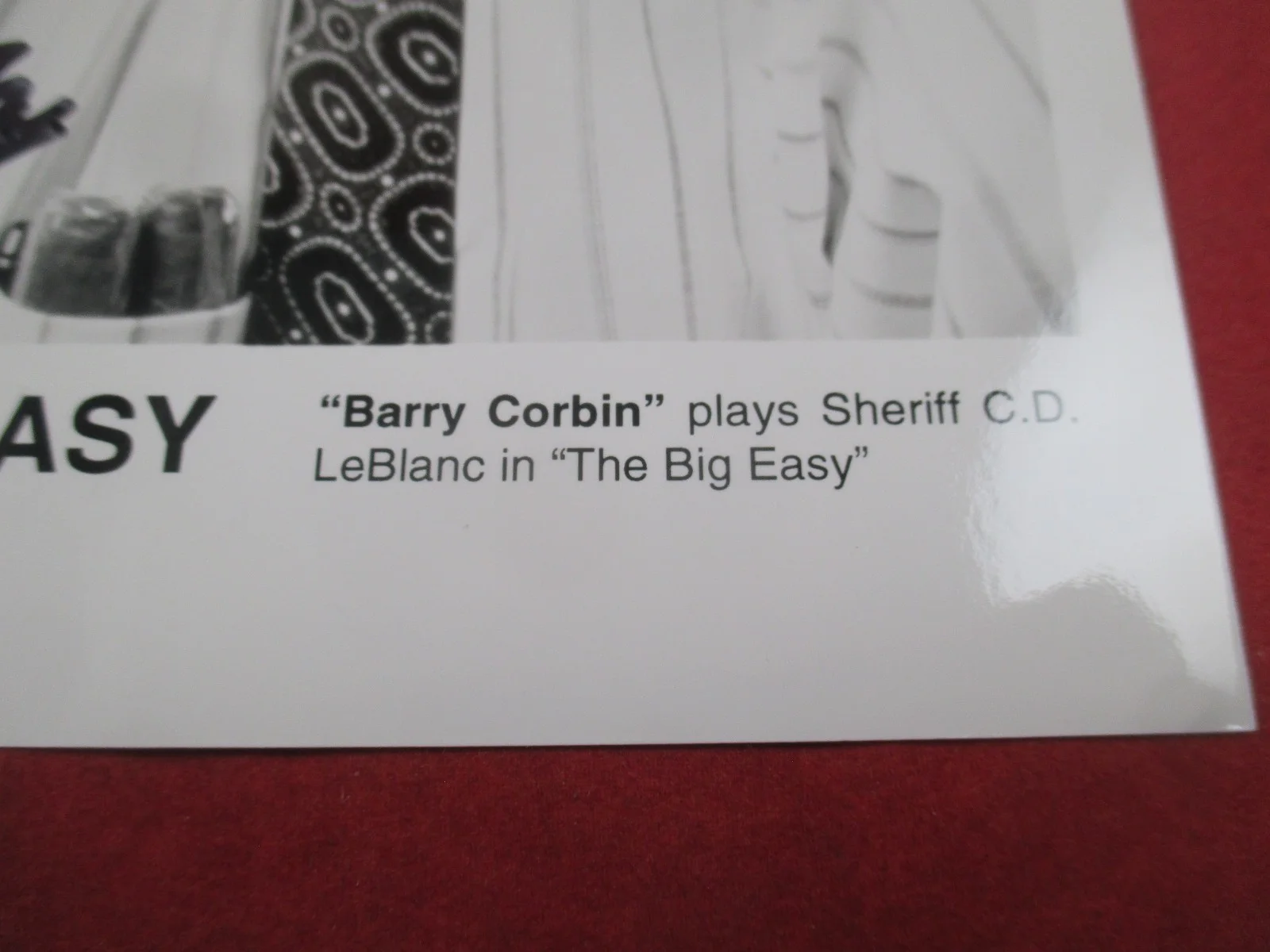 BARRY CORBIN HAND SIGNED 8x10 PHOTO ACTOR AUTOGRAPHED " THE BIG EASY " 1997, изображение 2