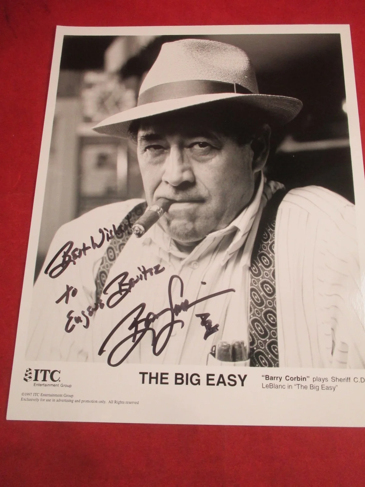 BARRY CORBIN HAND SIGNED 8x10 PHOTO ACTOR AUTOGRAPHED " THE BIG EASY " 1997, изображение 4