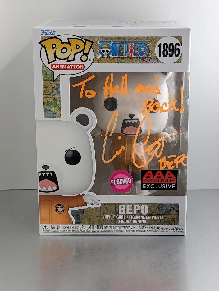 Cris George — Cris George Autographed Signed & Quoted Funko Pop #1896 BEPO One Piece Flocked