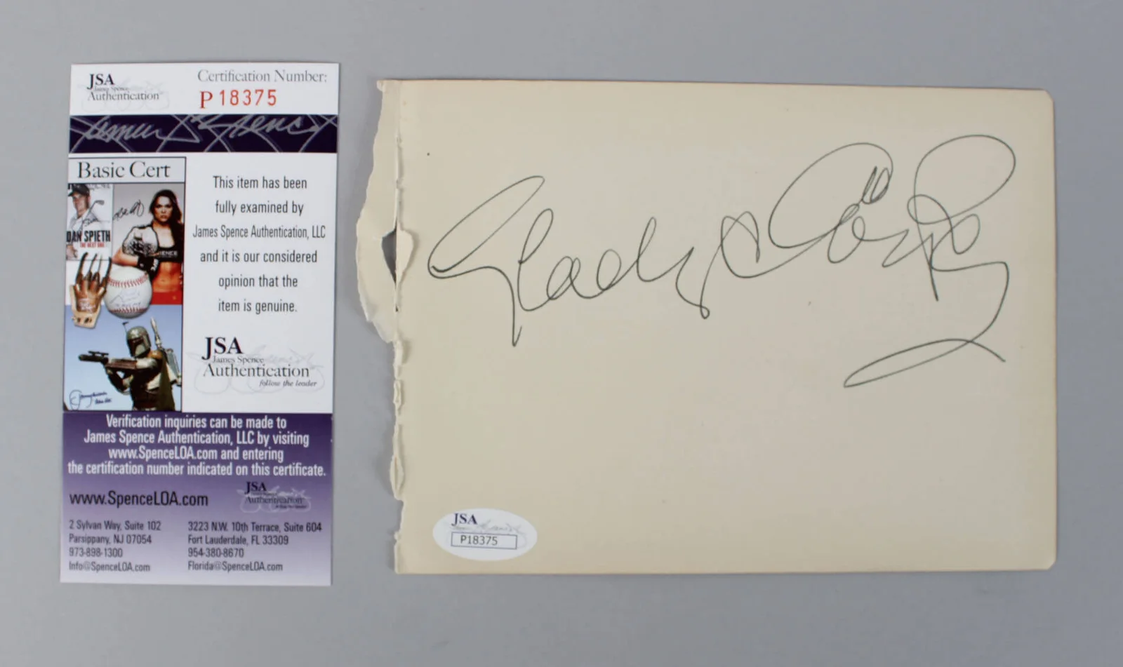 Raymond Massey Signed Album Page - COA JSA, image 2