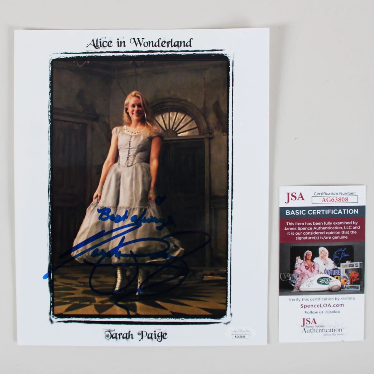 Sarah Paige Signed Photo 8x10 Alice in Wonderland - COA JSA, изображение 3