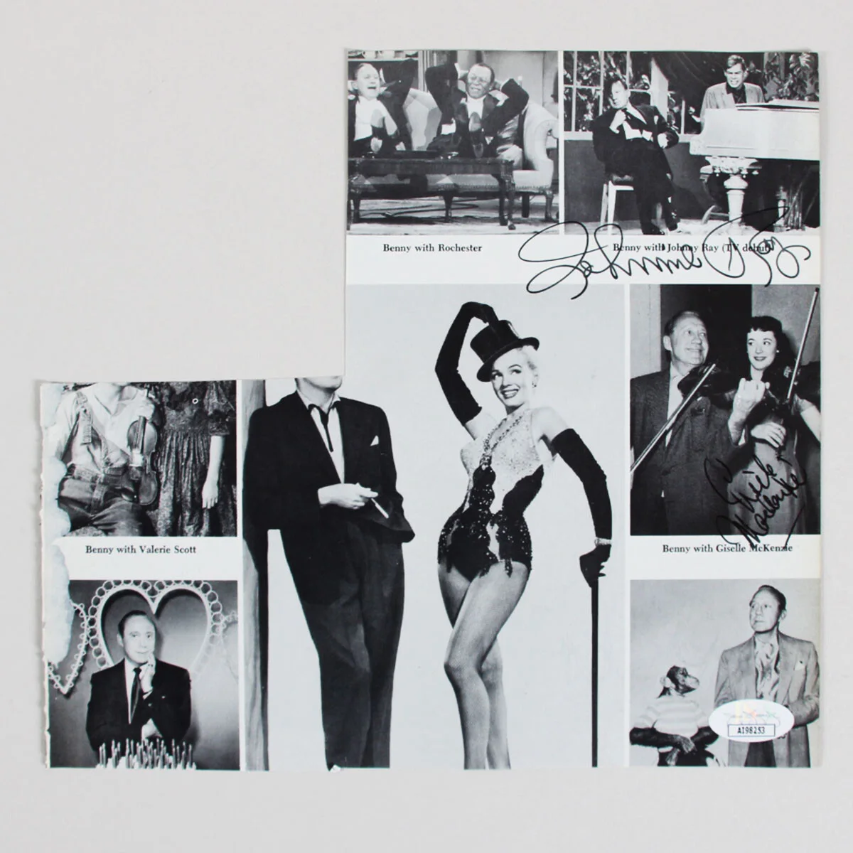 Martha Raye Signed Photo w/ Johnny Ray and Giselle McKenzie - COA JSA, изображение 3