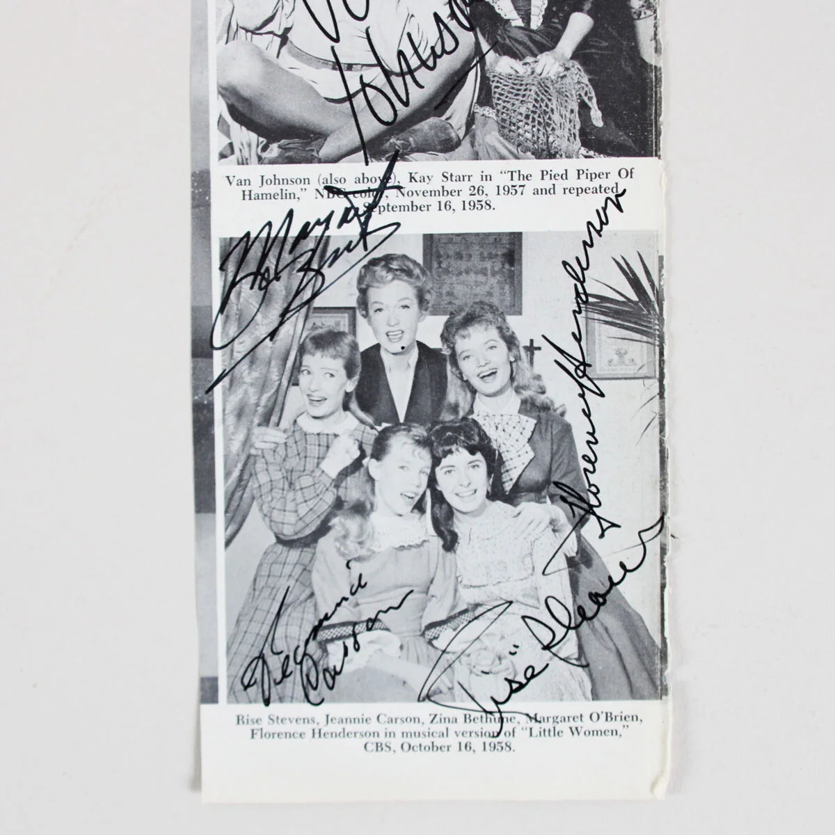 1959 Television Stars Signed Photo (11) Van Johnson, Florence Henderson, etc...., изображение 4