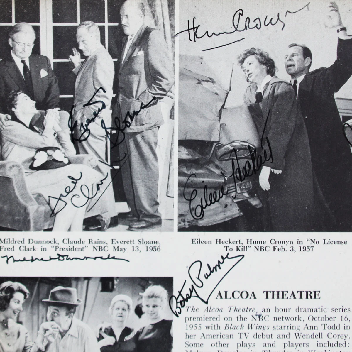 1959 Television Stars Signed Photo (22) Lillian Gish, Phyllis Newman, etc. - ..., изображение 2