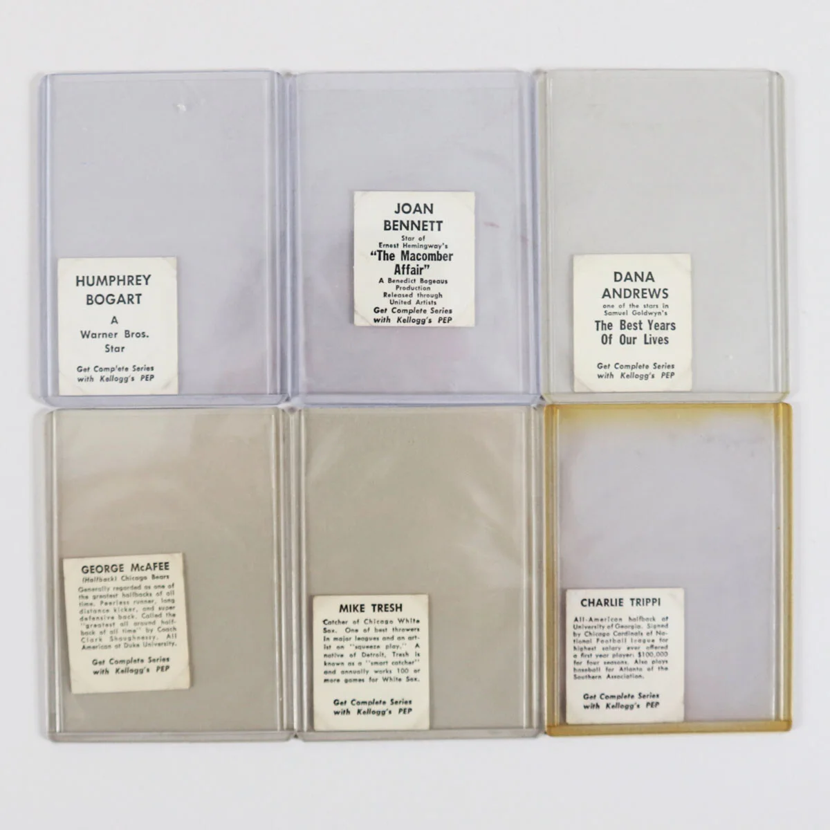 1947 Kelloggs Pep Star Movie & Athletic Stars 24 Card Set + Original Photo Album, изображение 5