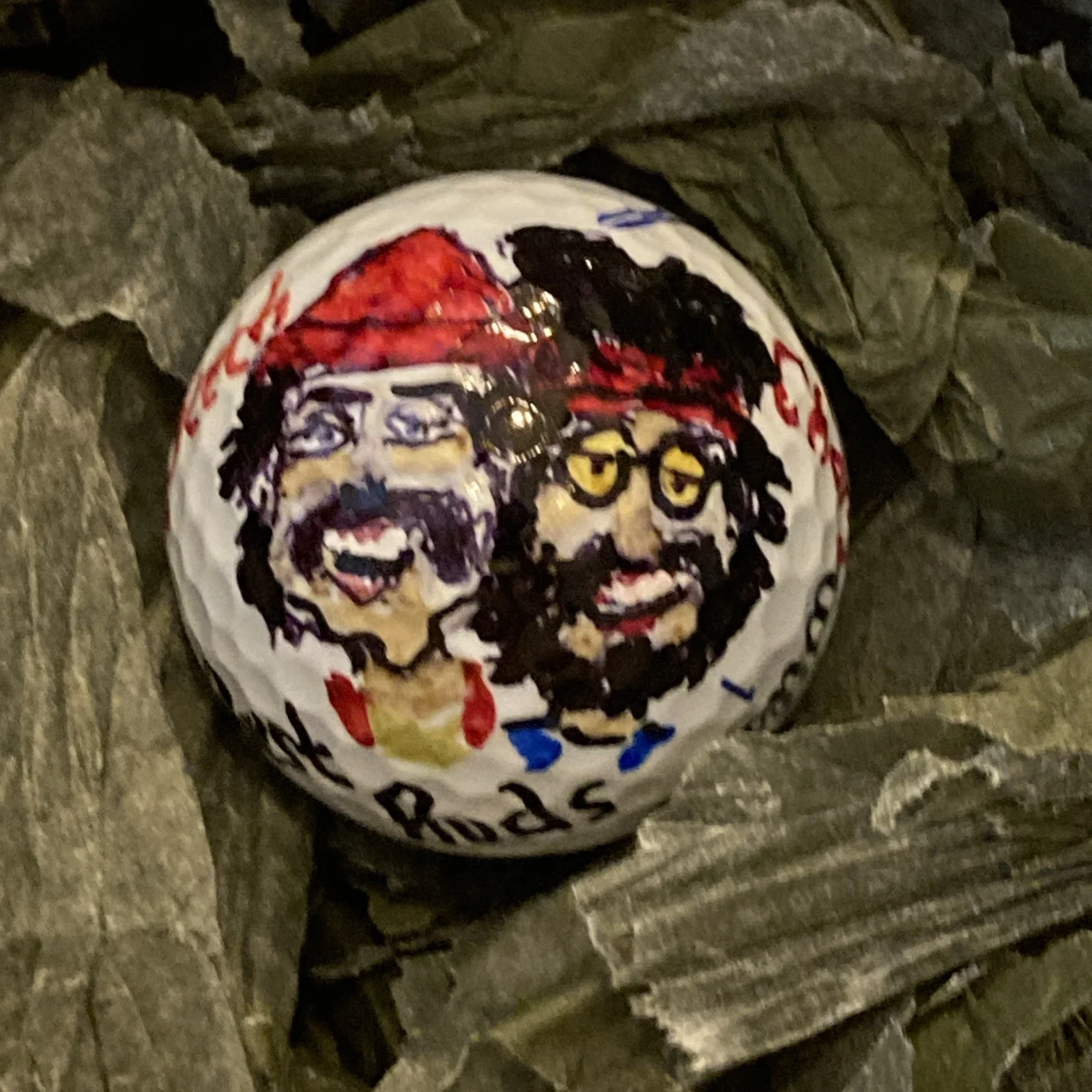 Cheech & Chong Party Box , Special Best Buds Golf Ball By Artist RAC Goofyart, изображение 3