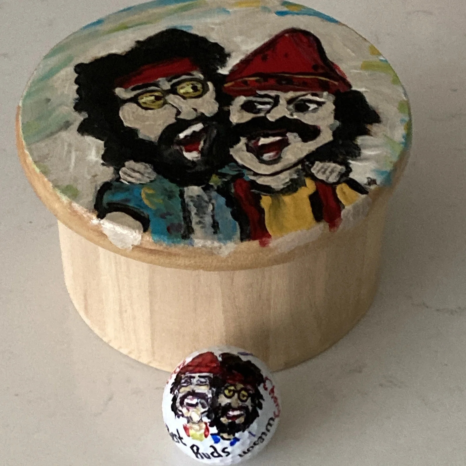 Cheech & Chong Party Box , Special Best Buds Golf Ball By Artist RAC Goofyart, изображение 5
