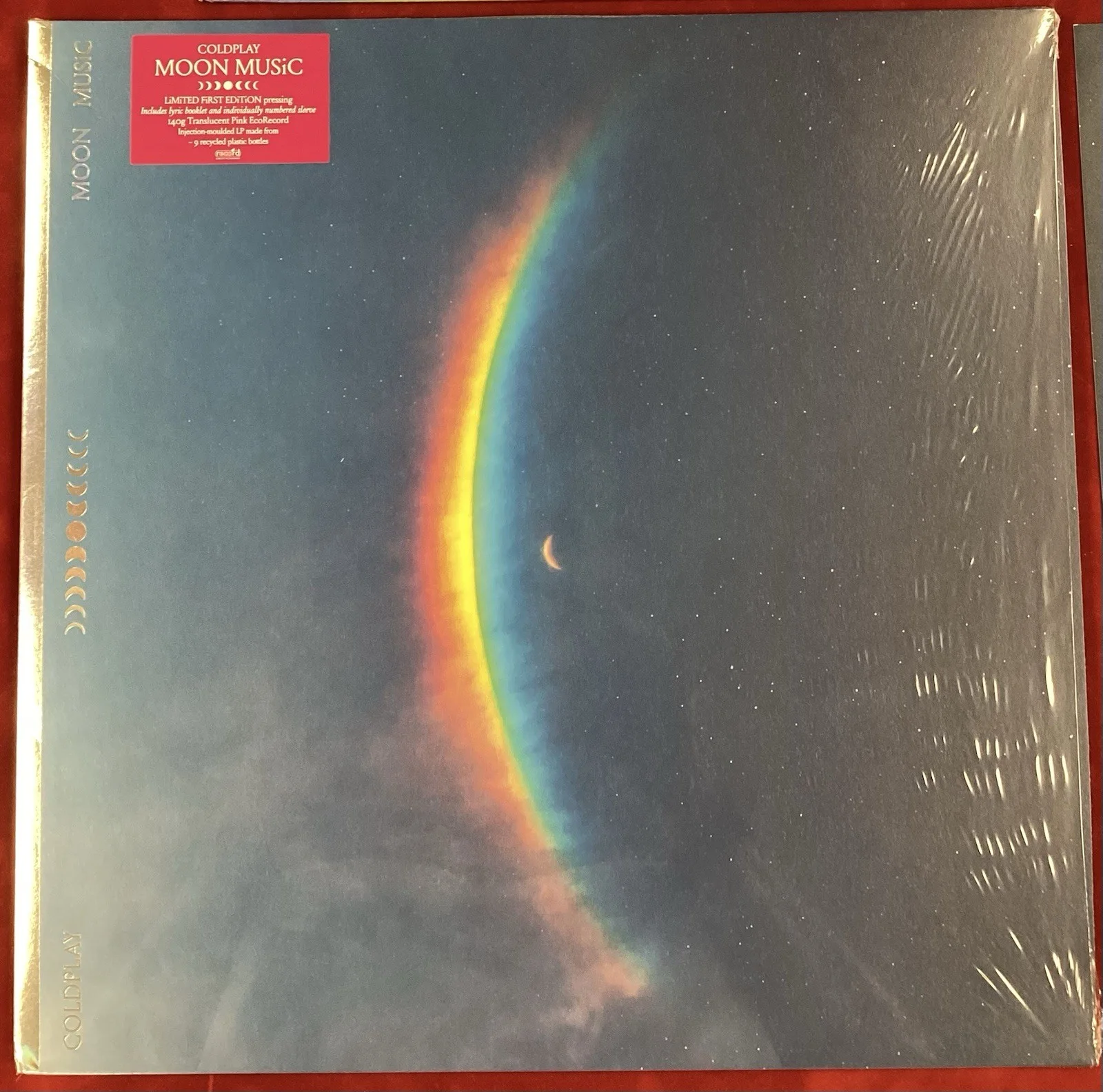 Coldplay Signed Moon Music 12x12 Album Flat& Pink Vinyl Full Band Autograph TPG, изображение 2