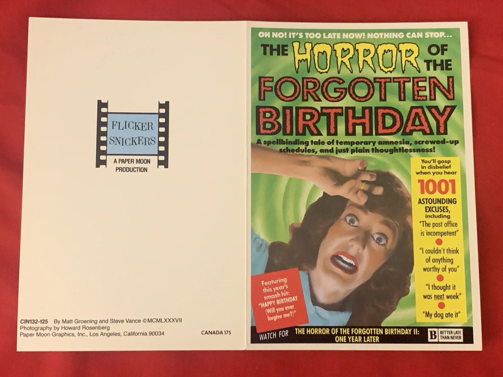 Julie Harris — Vincent Price Estate Signed Horror Birthday Card From Julie Harris! 16d, изображение 2