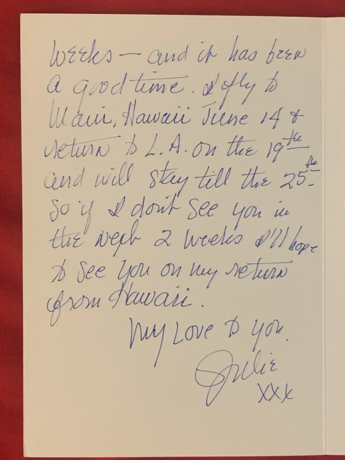 Julie Harris — Vincent Price Estate Signed Horror Birthday Card From Julie Harris! 16d, изображение 5