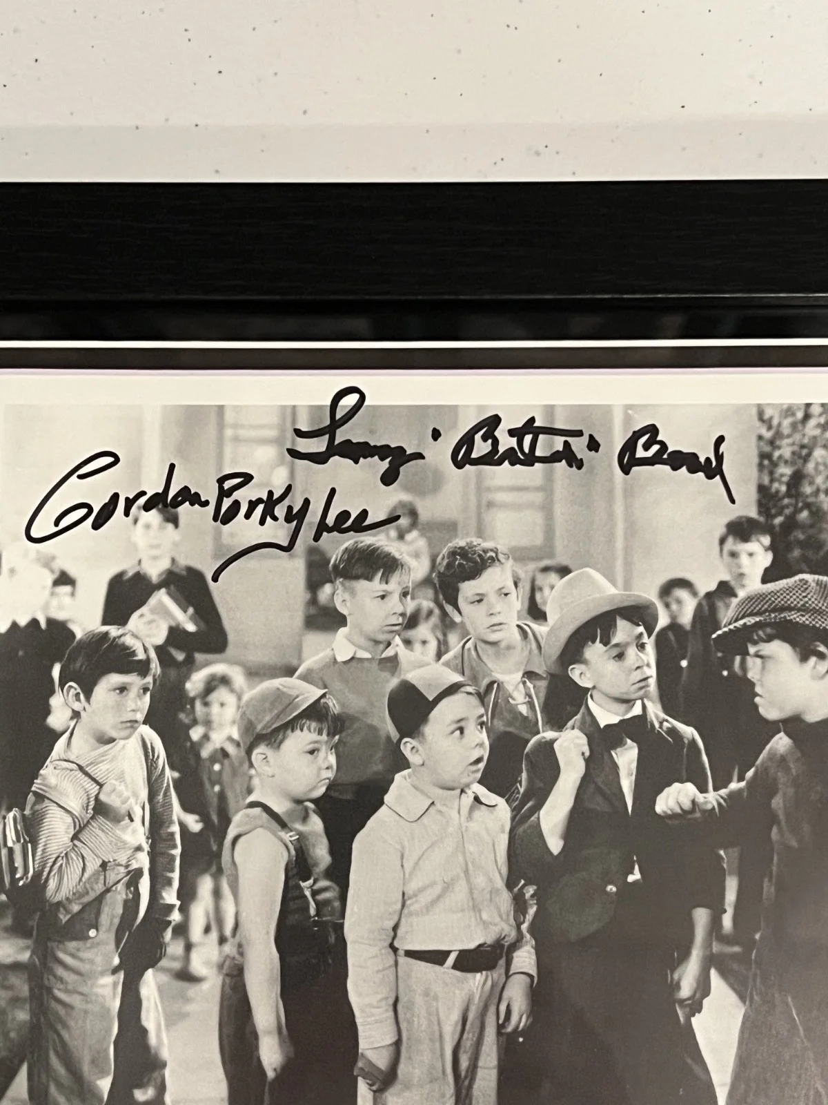 Gordon Lee / Tommy Bond — 11x14 FRAMED LITTLE RASCALS Gordon"PORKY"Lee Tommy"BUTCH"Bond 8x10 signed JSA, image 5