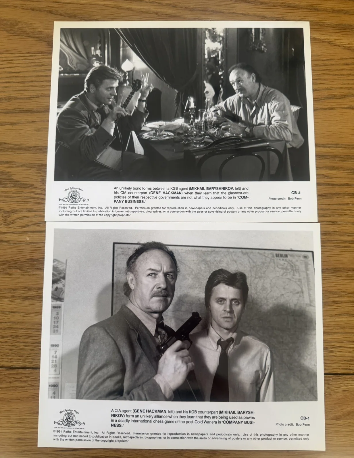RARE “Company Business” Gene Hackman 1991 Press Kit With Photos and slides, изображение 4