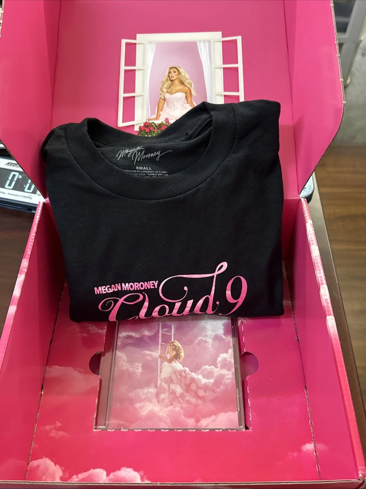 Megan Moroney Cloud 9 Small Black Tee Signed CD Box, image 5