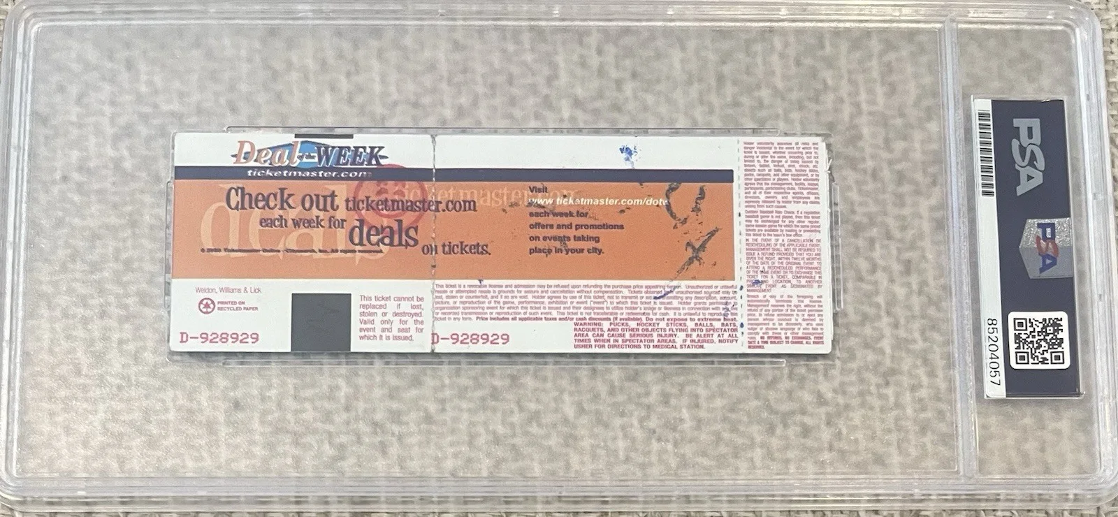 AC/DC Signed 2001 Ticket Gem Autographs Angus & Malcolm PSA/DNA Rare, image 3