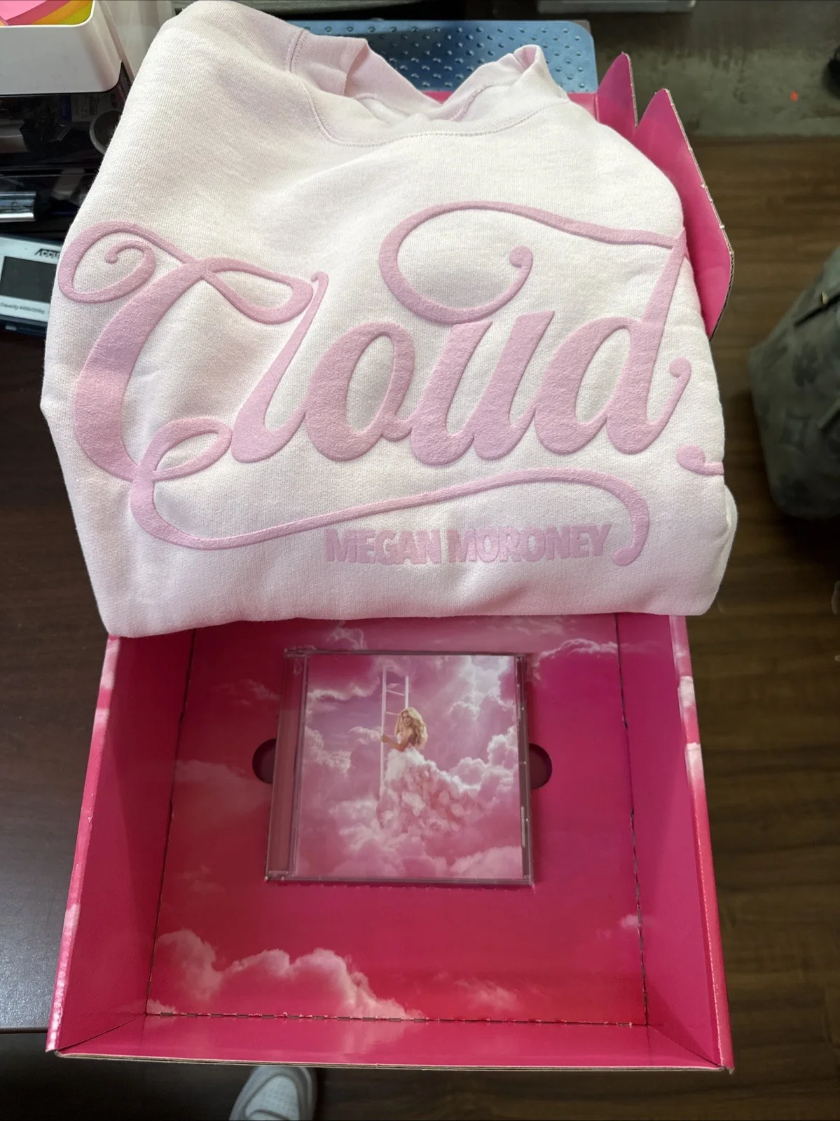 Megan Moroney Cloud 9 Medium Pink Sweatshirt + Signed CD Box, image 2