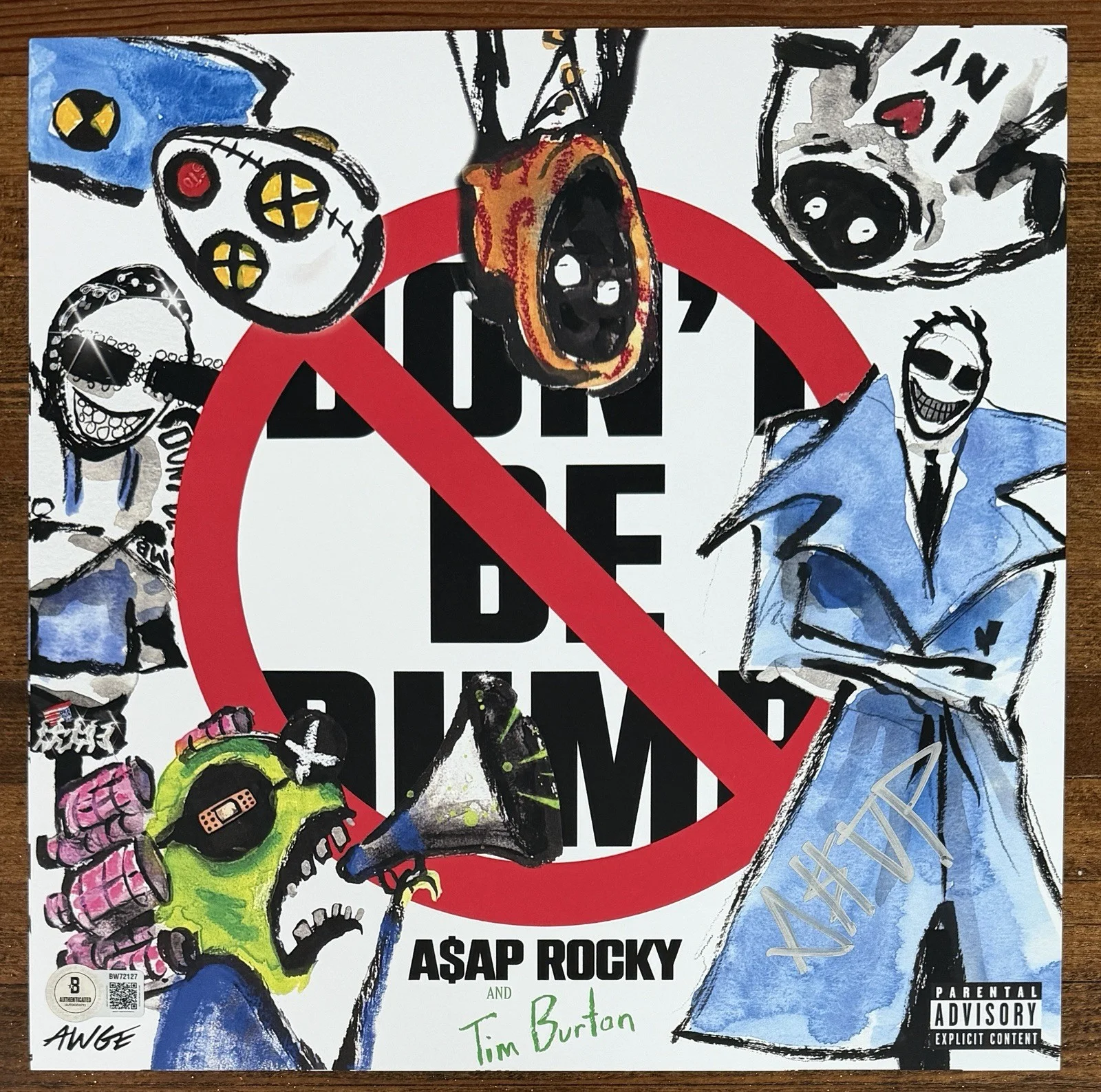 ASAP Rocky SIGNED Don’t Be Dumb Art Card & 2LP Vinyl Beckett BAS COA Autograph, изображение 4