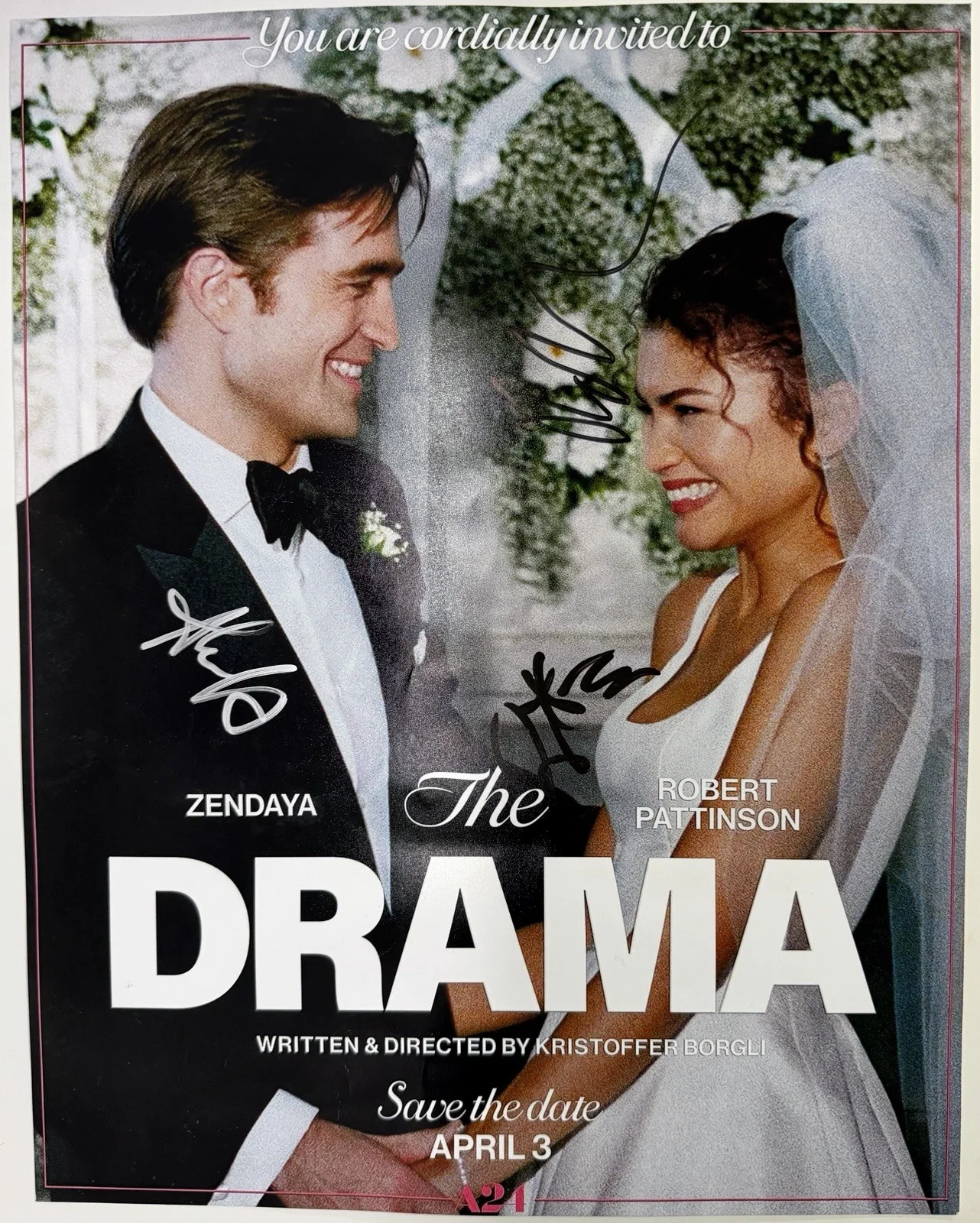 Zendaya — The Drama 11x14 Poster Signed by Zendaya, Robert Pattinson & Alana Haim w/ Proof