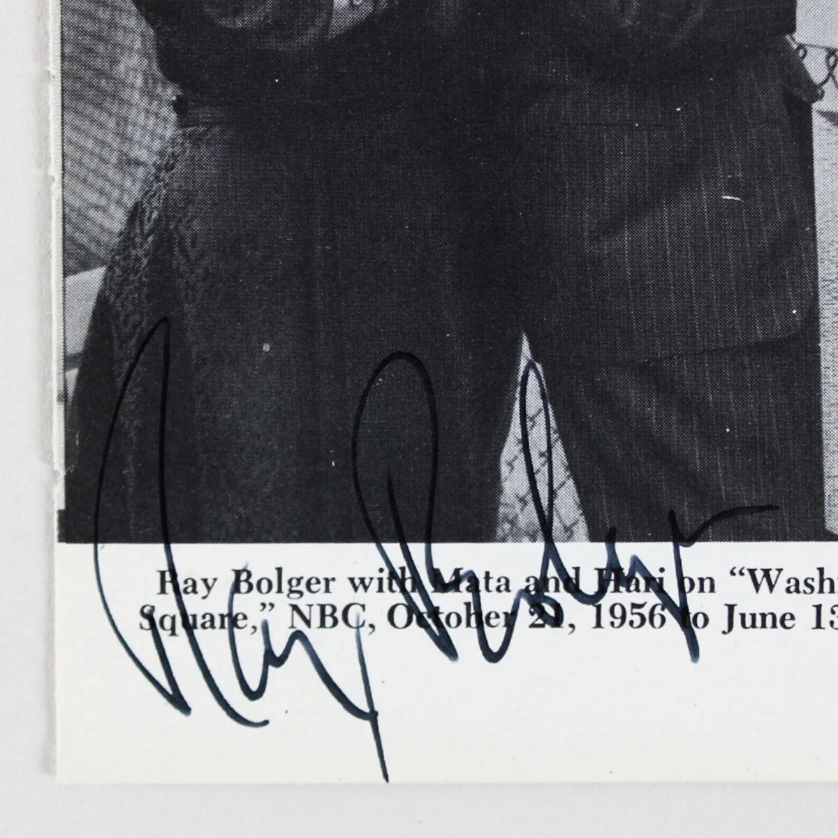 Ray Bolger Signed Photo w/ Paul Hartman & Edgar Bergen - COA JSA, image 2