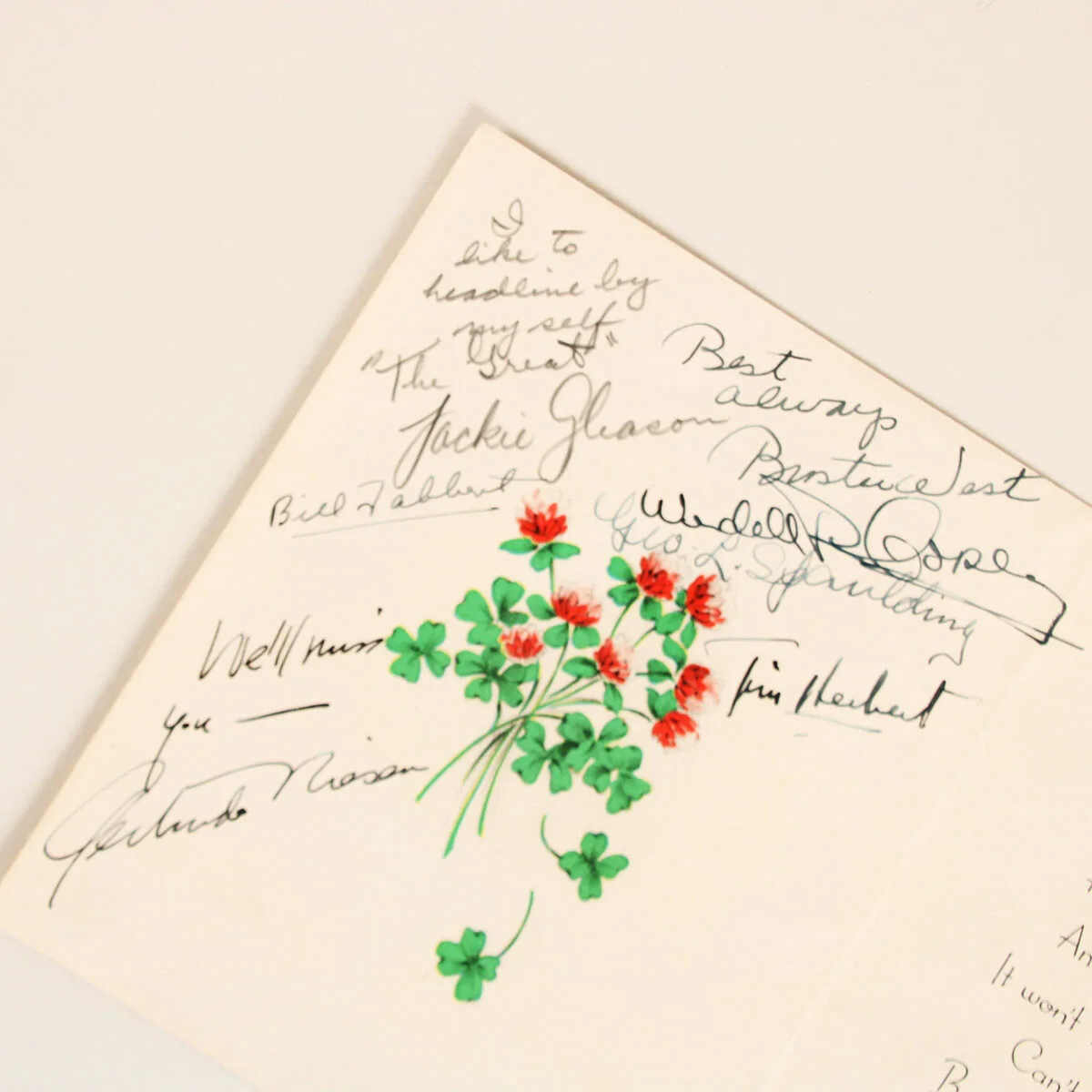 Jackie Gleason Signed Card with Others COA PSA/DNA, image 2