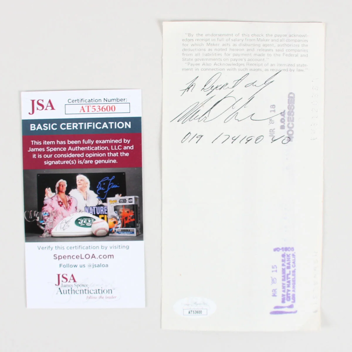 Michael Cimino Signed Check w/ 3 Photos - COA JSA, image 2
