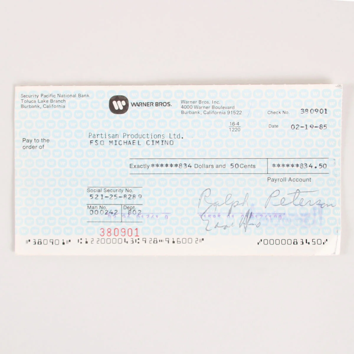 Michael Cimino Signed Check w/ 3 Photos - COA JSA, image 4