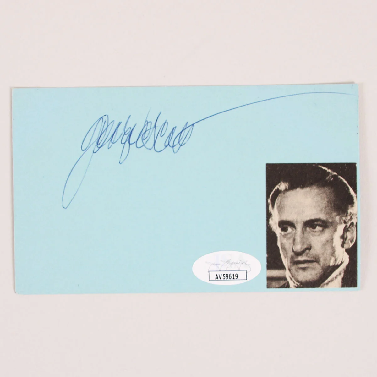 George C. Scott Signed Index Card - COA JSA, image 2