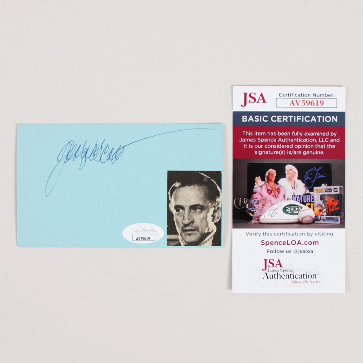George C. Scott Signed Index Card - COA JSA, image 3